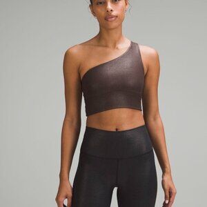 Lululemon Align Asymmetrical Sports Bra Shine Espresso Sz 4